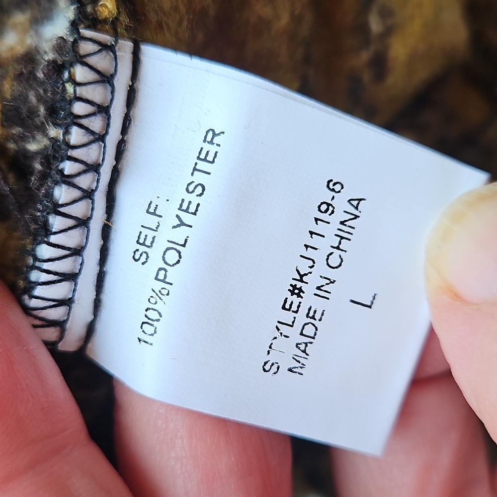 Ellison Mustard Brushed Plaid Utility Jacket L NWOT - Picture 7 of 7